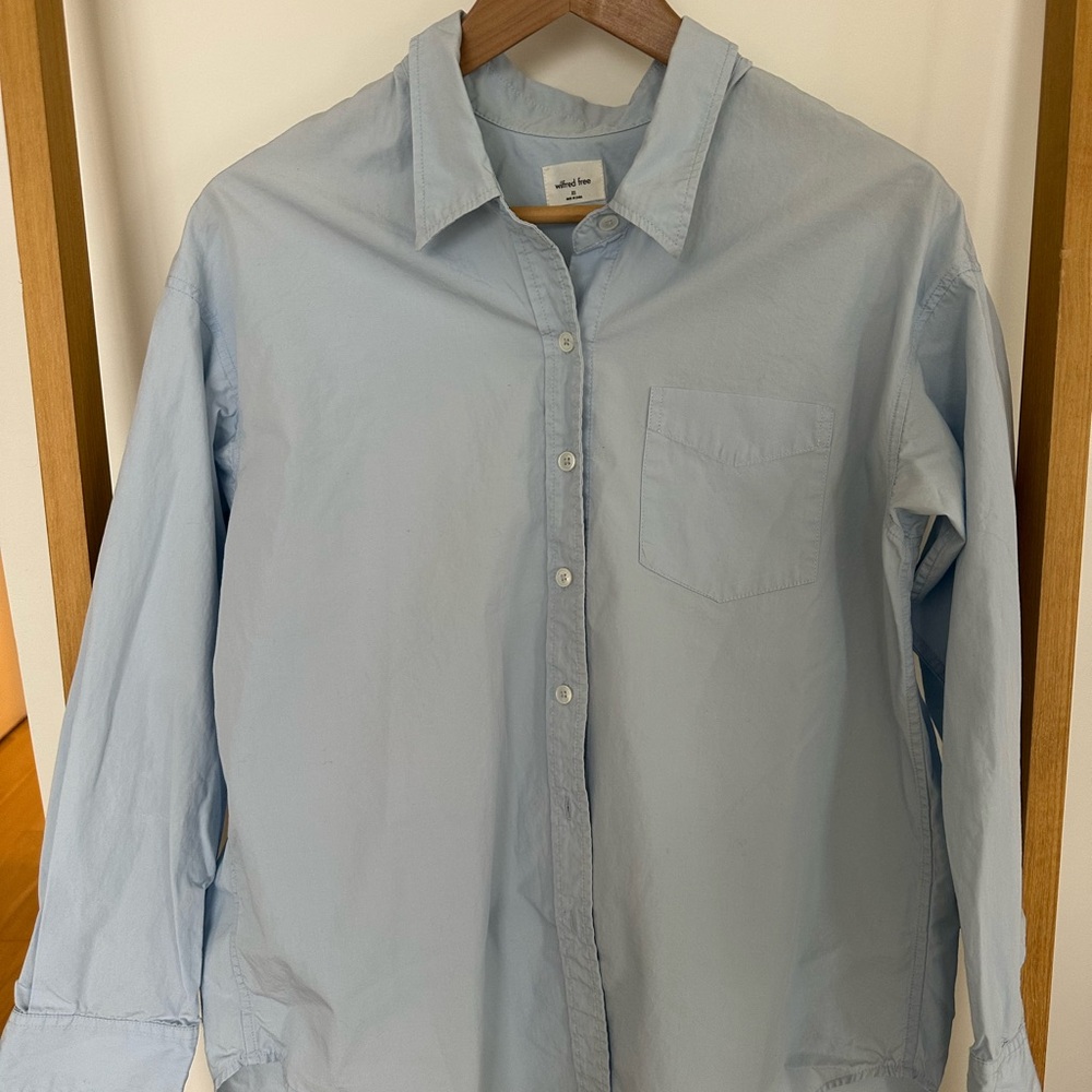 Aritzia Blue Button Down Shirt Classic Style